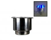 MARINE BOAT RV TRUCK STAINLESS STEEL LED BLUE CUP DRINK HOLDER 1